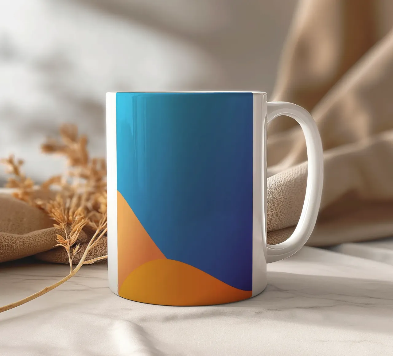 gradient color transitions ceramic mug by pastel color shape