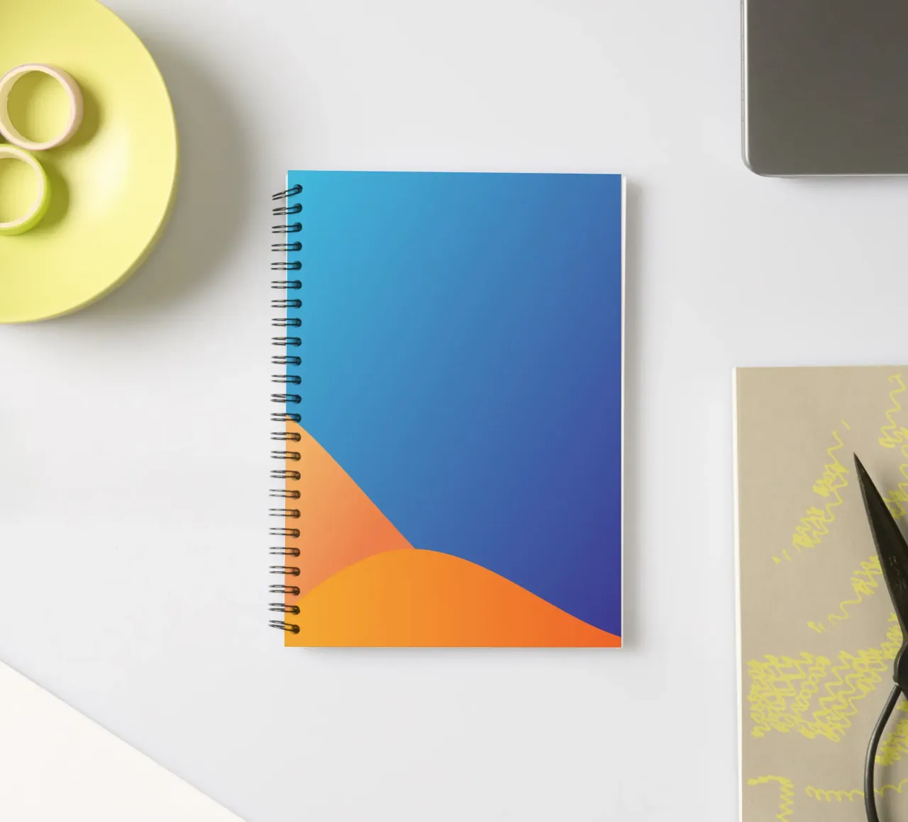 gradient color transitions spiral notebook by pastel color shape