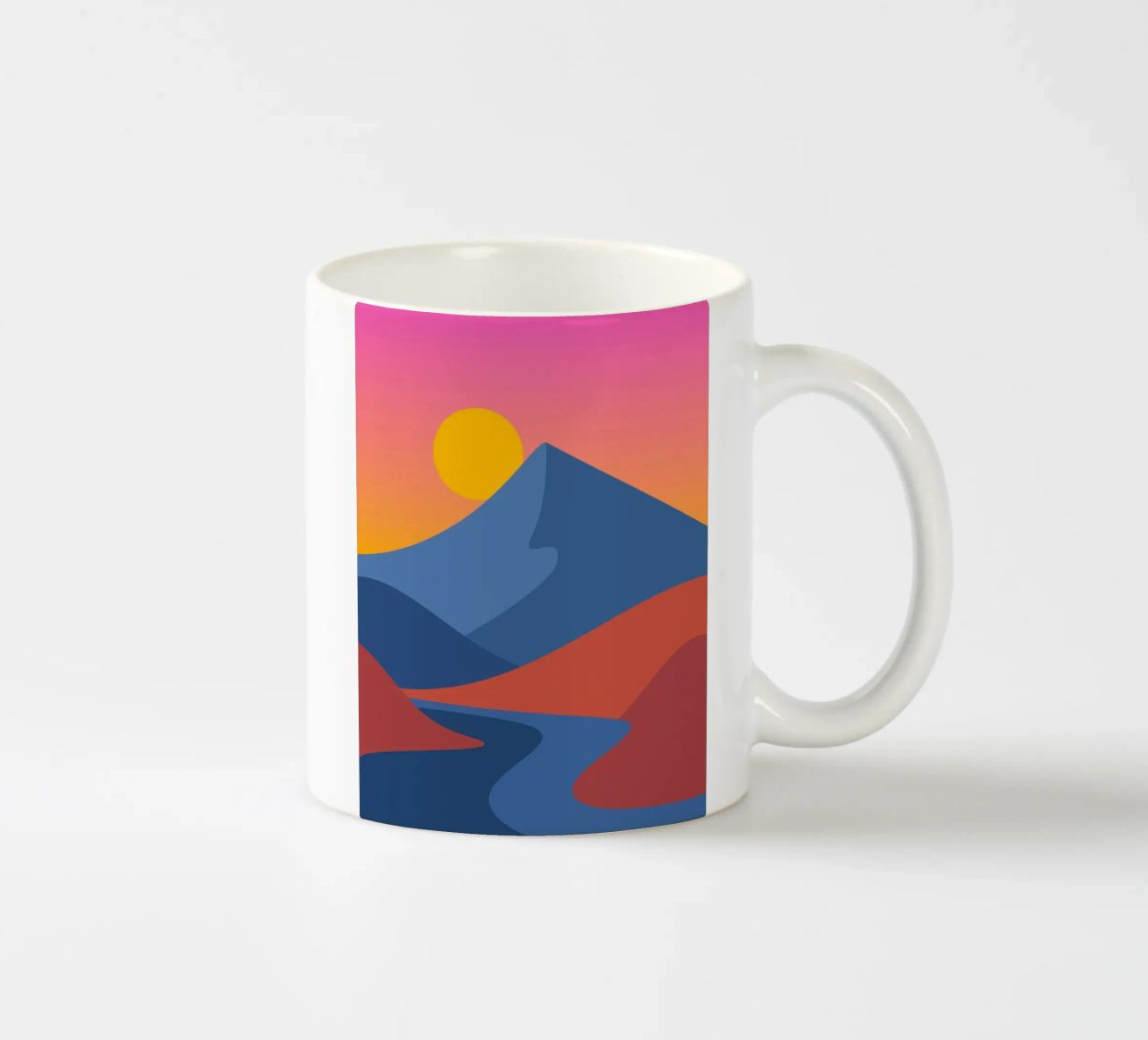 scena di montagna con gradiente tazza in ceramica da pastel color shape
