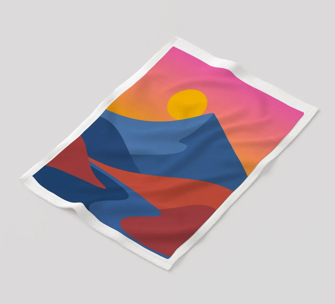 scena di montagna con gradiente coperta in pile da pastel color shape