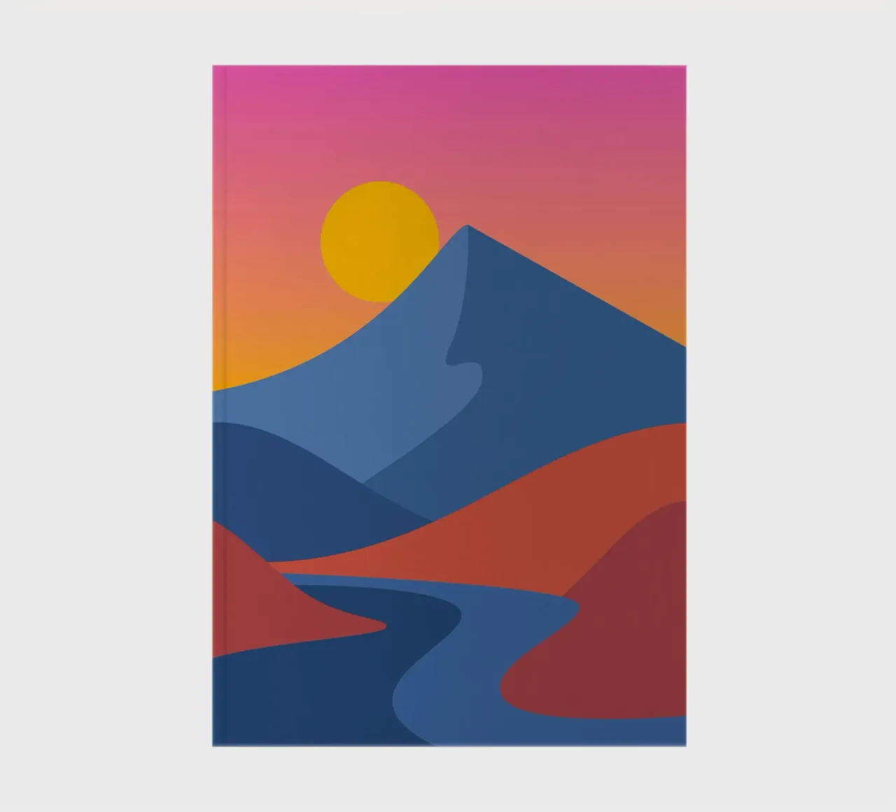 Bergszene mit Farbverlauf Notizbuch von pastel color shape