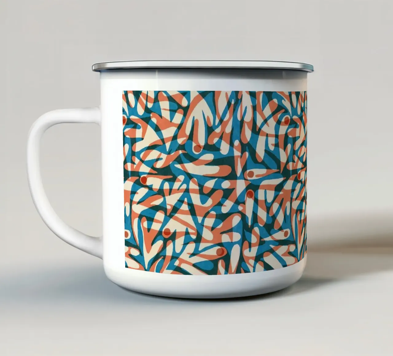 Cyano Pattern No 07 Emaille Tasse von treechild