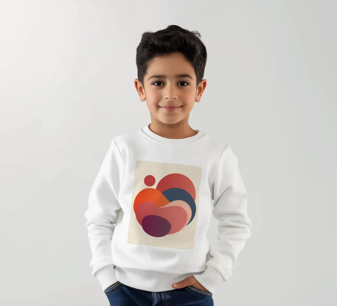 forme astratte cerchi di sole felpa bambino da pastel color shape