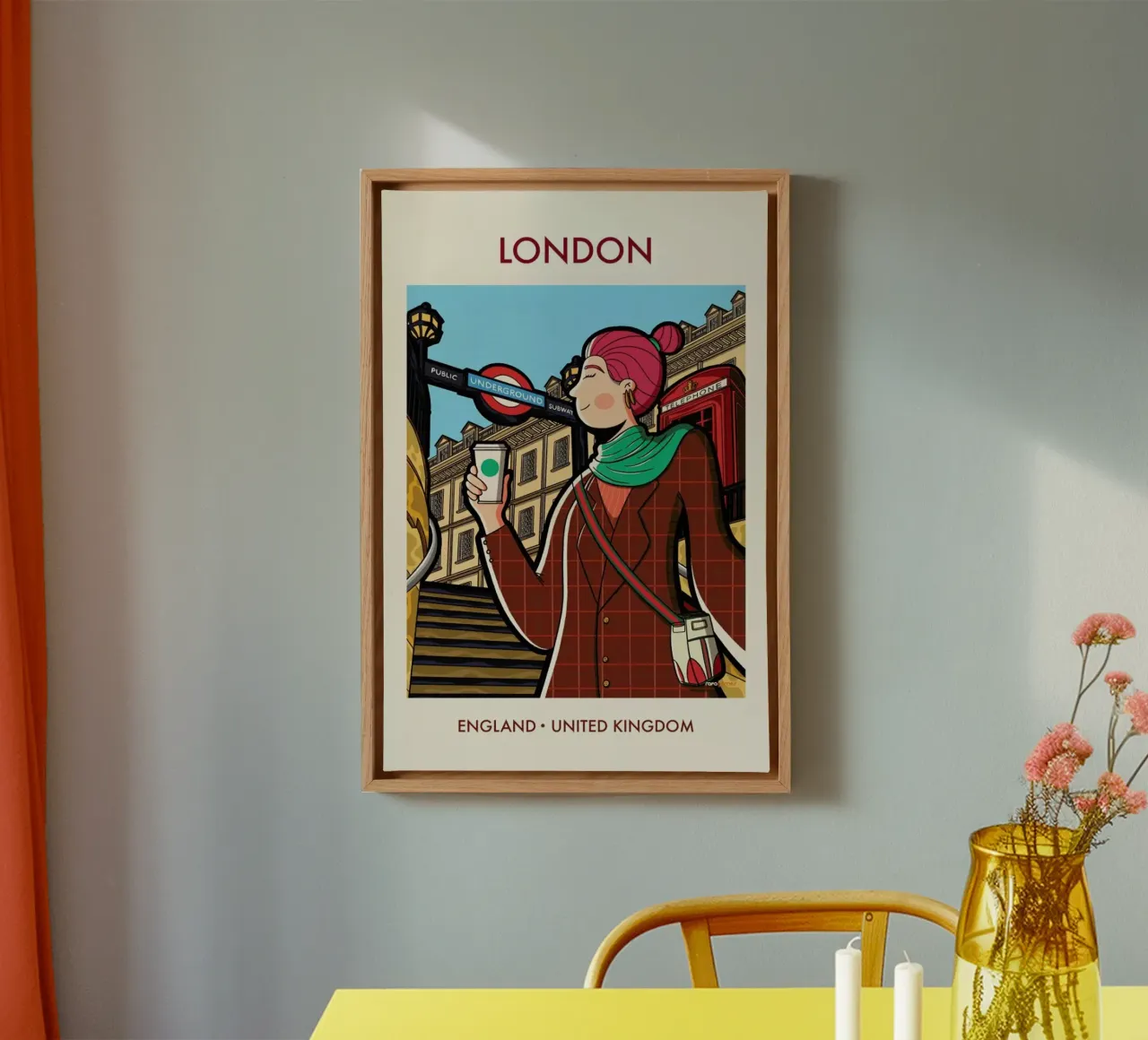 Instagirl London tela con Cornice a cassetta da Rafa Gomes