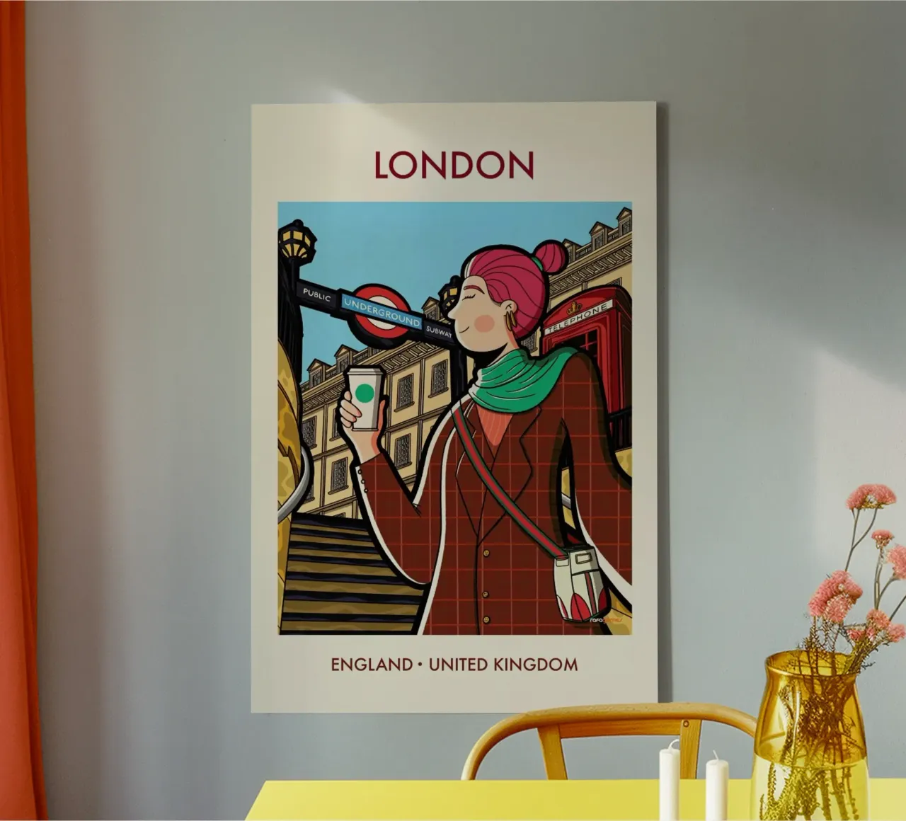 Instagirl London tela con Cornice a cassetta da Rafa Gomes