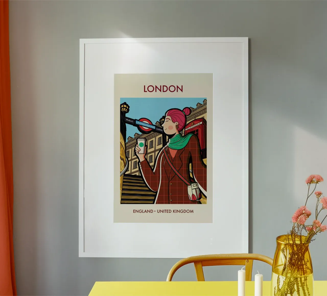 Instagirl London poster con telaio in alluminio da Rafa Gomes