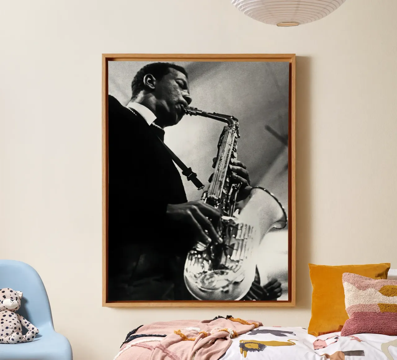 Saxofonist Ornette Coleman C. 1959 canvas met Baklijst van williamsshop