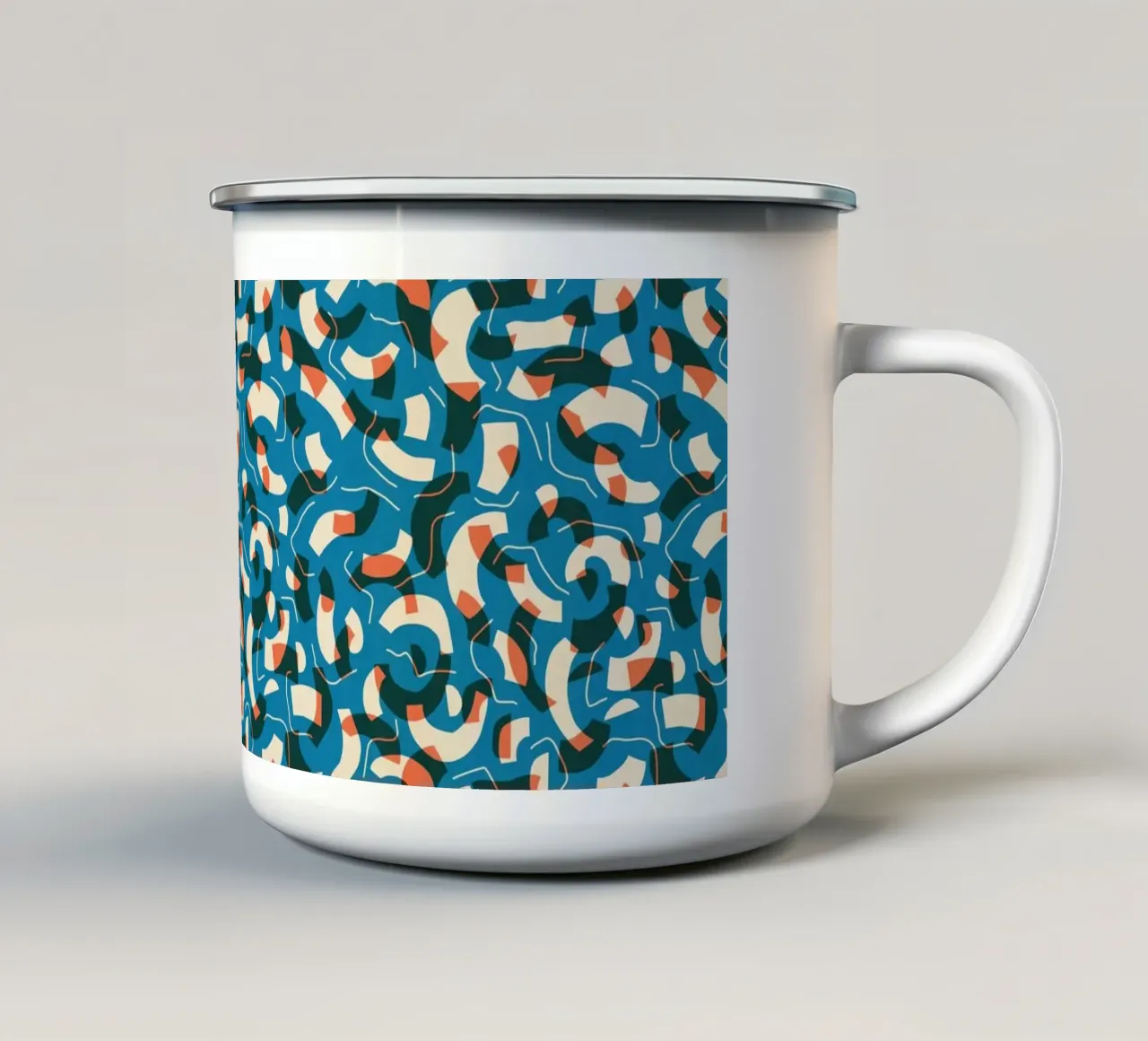 Cyano Pattern No 08 mug en émail de treechild
