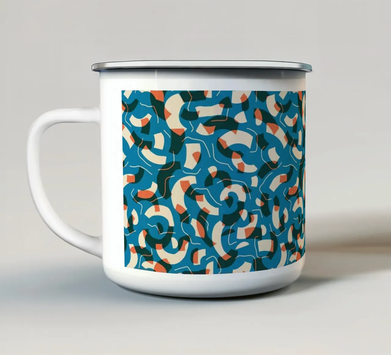 Cyano Pattern No 08 Emaille Tasse von treechild