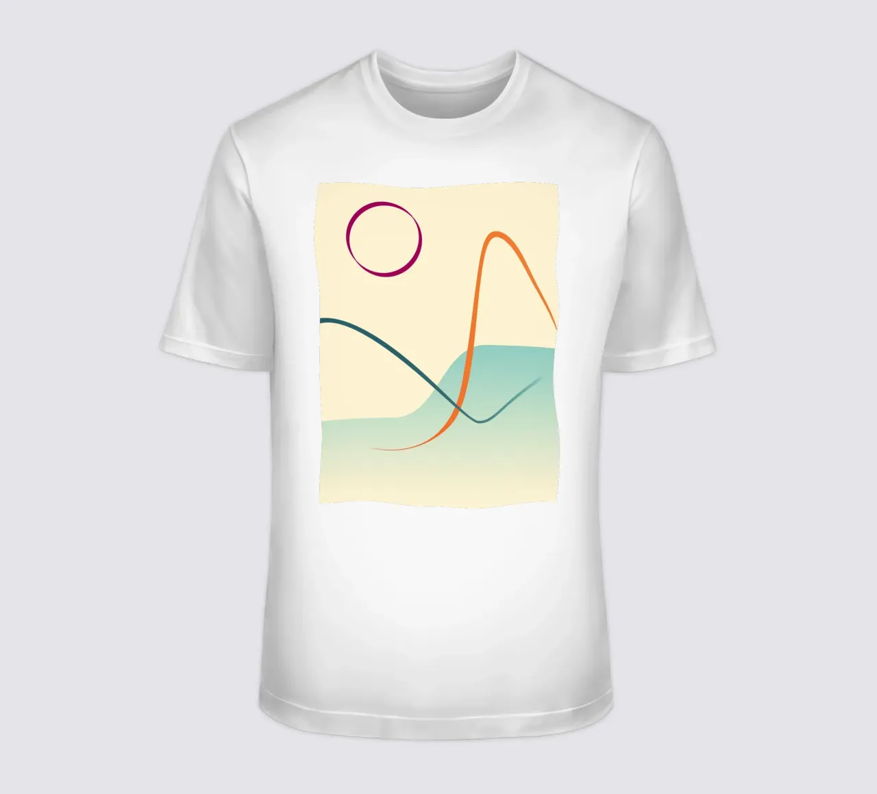 linee curve scena liscia t-shirt da pastel color shape