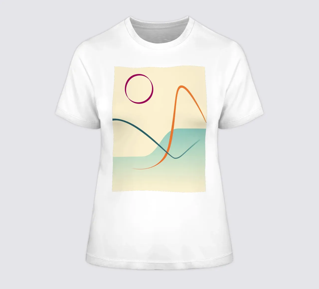linee curve scena liscia t-shirt da donna da pastel color shape