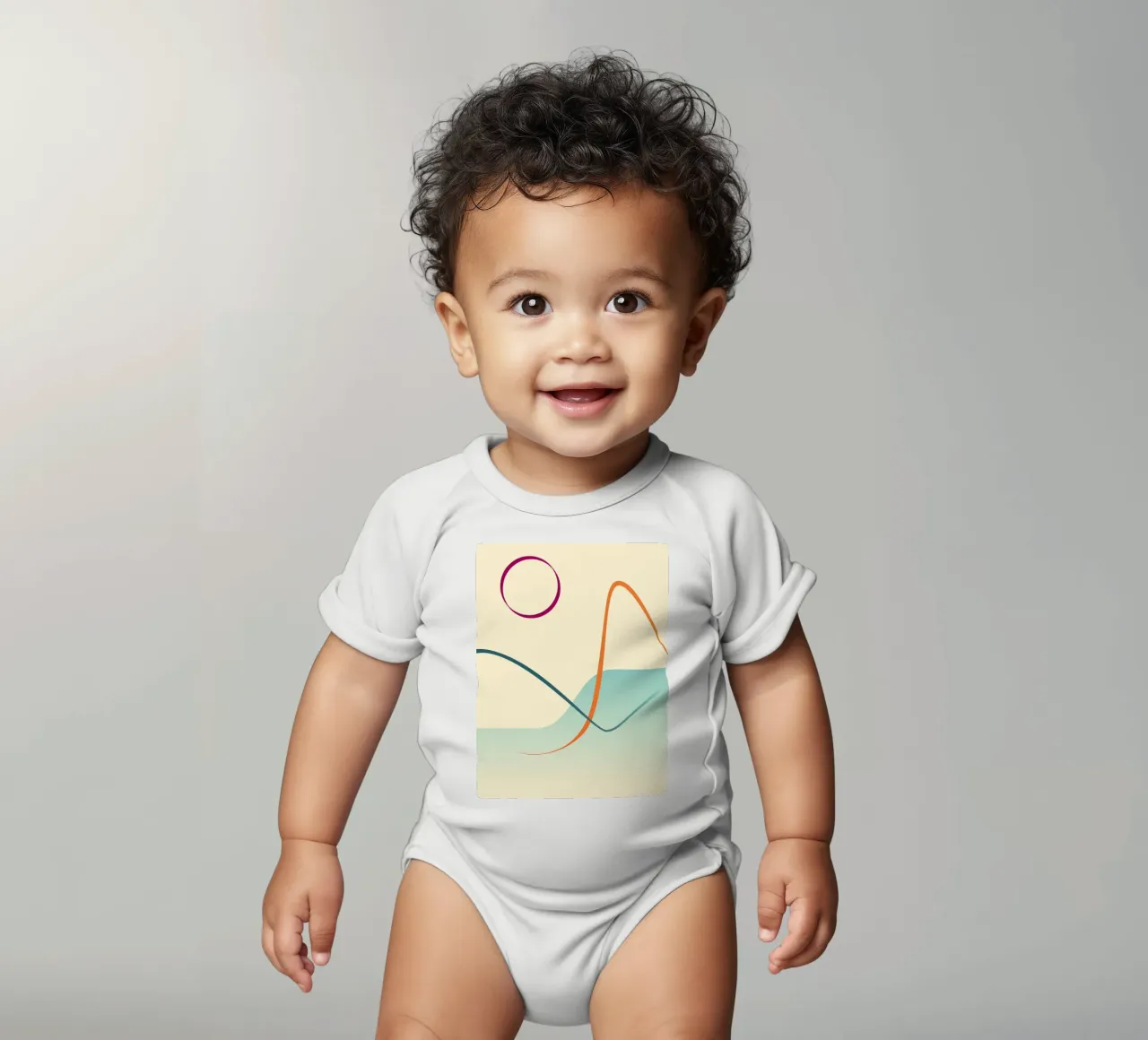 linee curve scena liscia body neonato maniche corte da pastel color shape