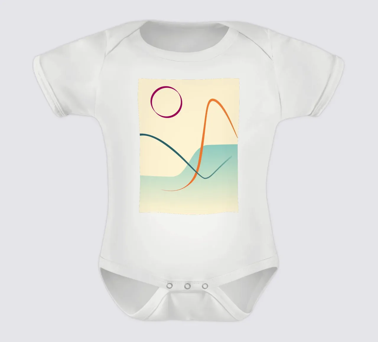 linee curve scena liscia body neonato maniche corte da pastel color shape