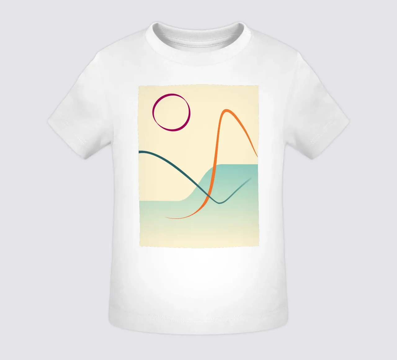 linee curve scena liscia maglietta neonato da pastel color shape