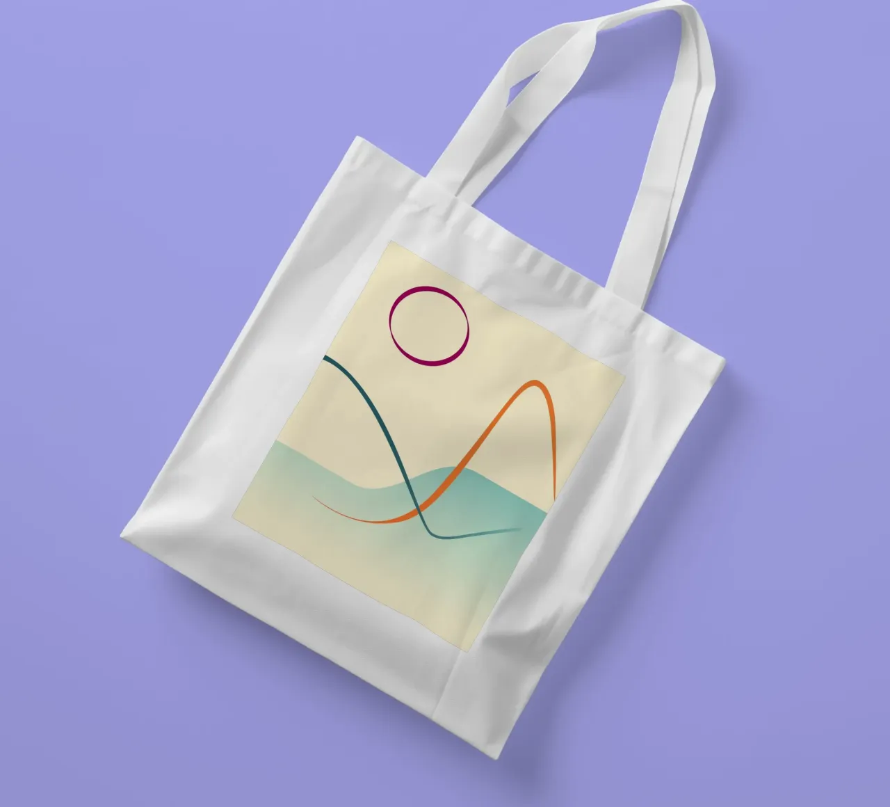 linee curve scena liscia borsa in juta da pastel color shape