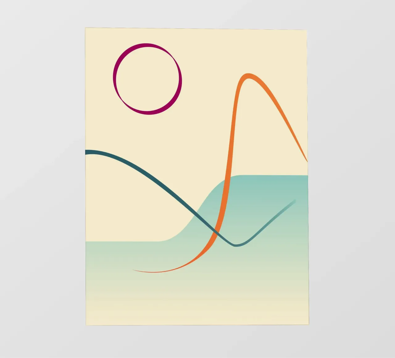 linee curve scena liscia telo in pvc da pastel color shape