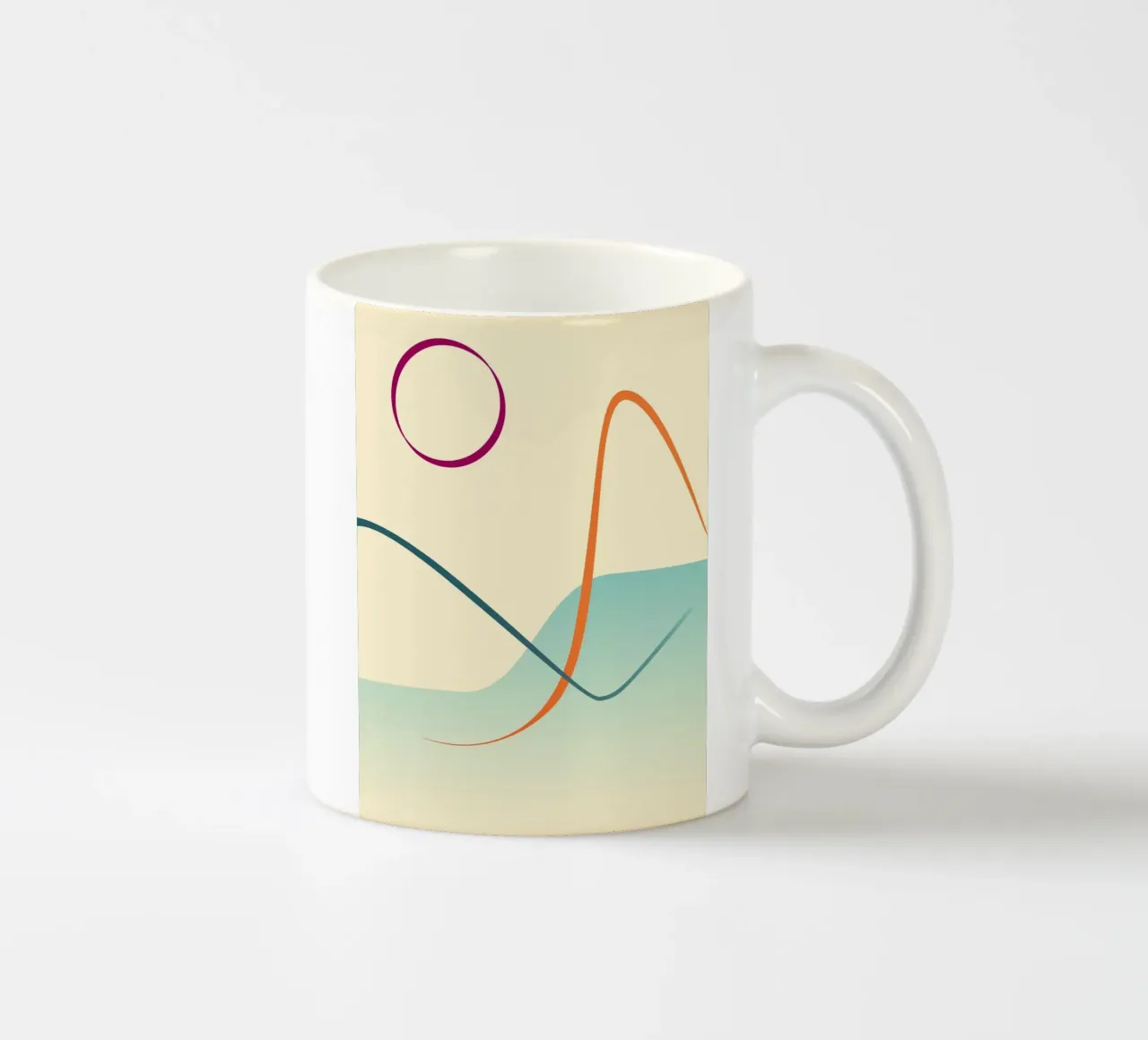 linee curve scena liscia tazza in ceramica da pastel color shape