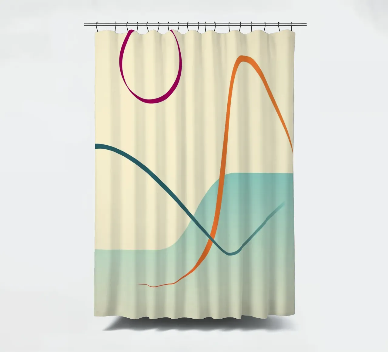 linee curve scena liscia tenda da doccia da pastel color shape
