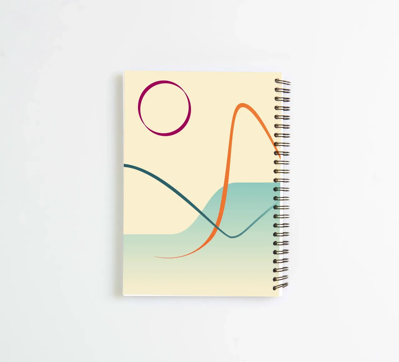 linee curve scena liscia diario ad anelli da pastel color shape