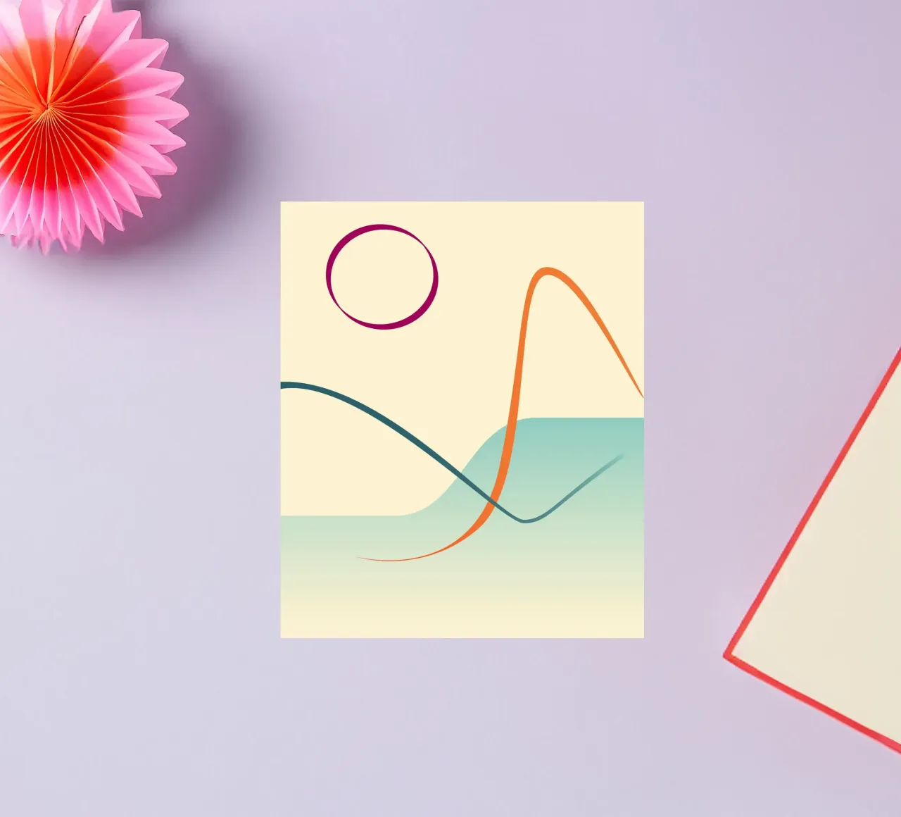 linee curve scena liscia adesivo da pastel color shape