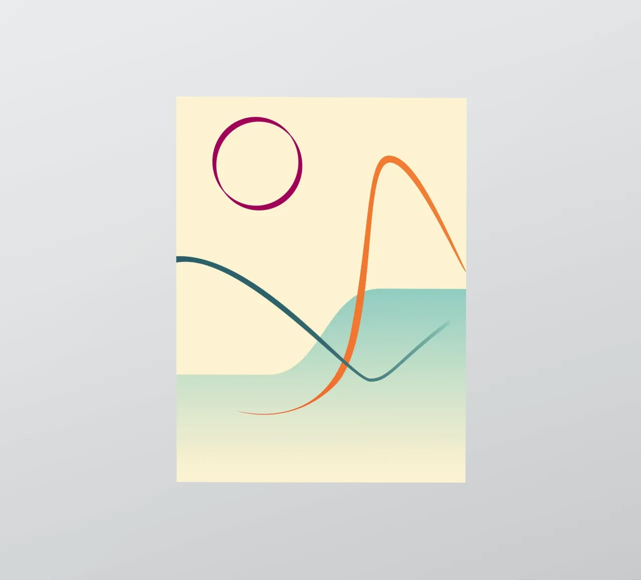 linee curve scena liscia adesivo da pastel color shape