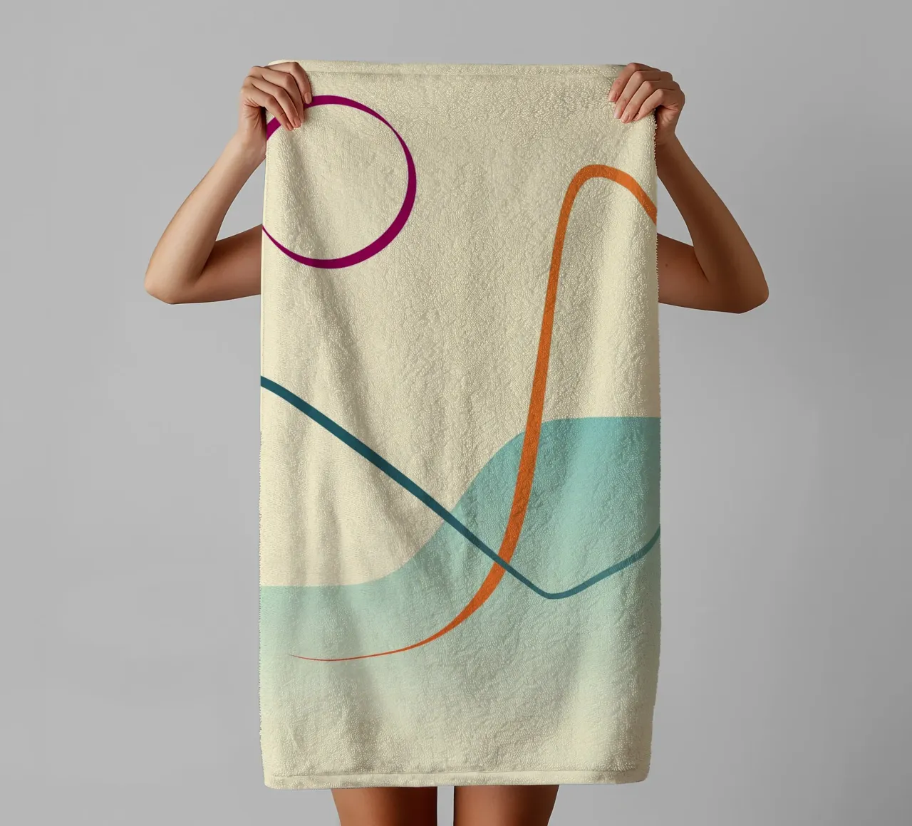 linee curve scena liscia asciugamano da bagno da pastel color shape