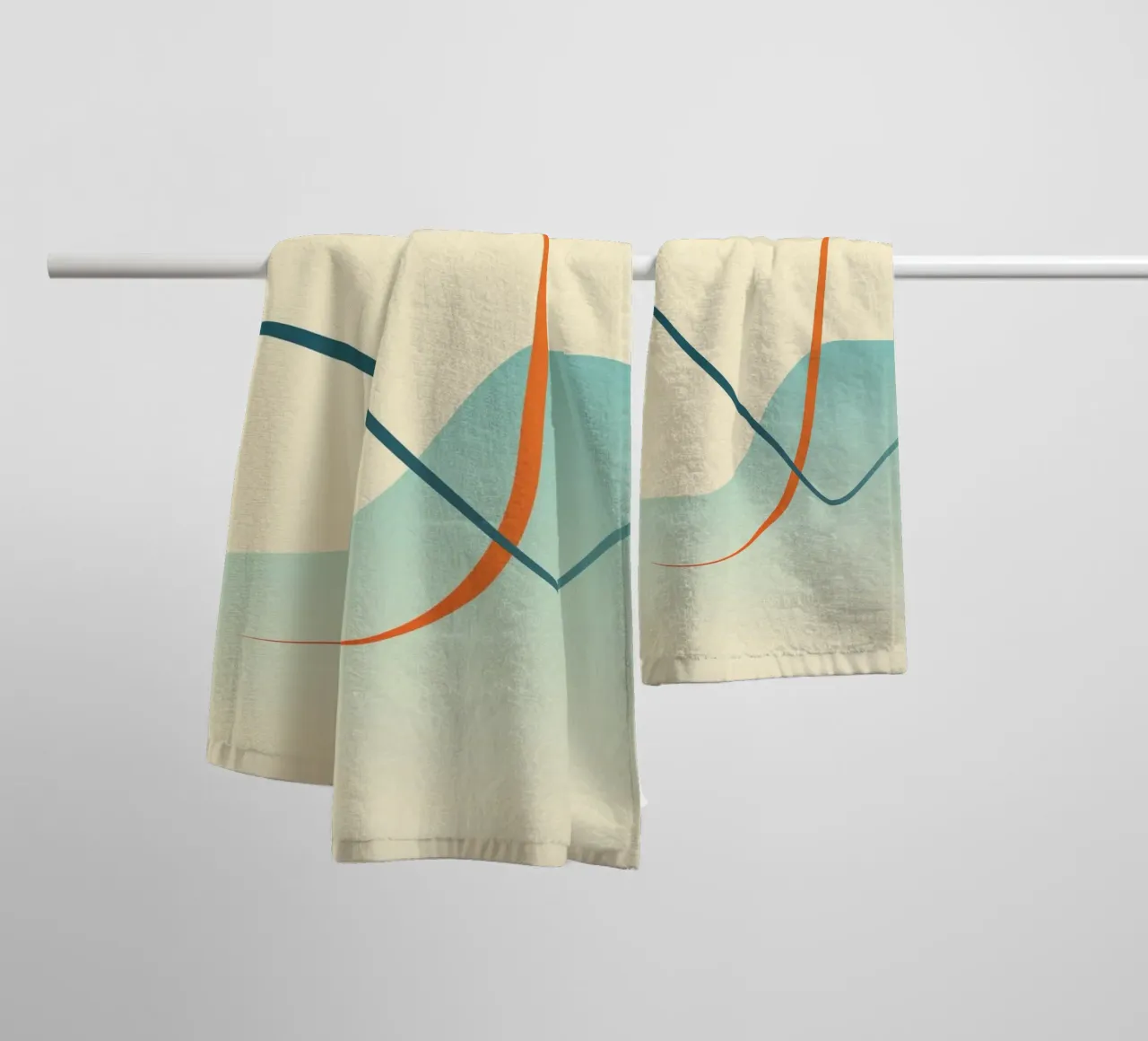 linee curve scena liscia asciugamano da bagno da pastel color shape