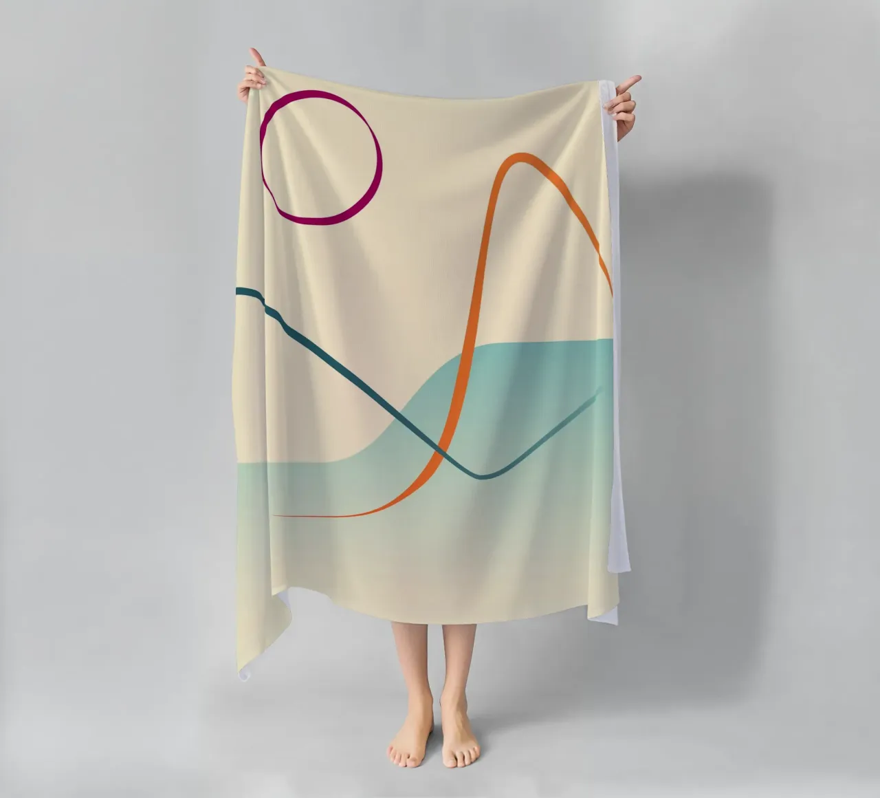 linee curve scena liscia telo mare da pastel color shape