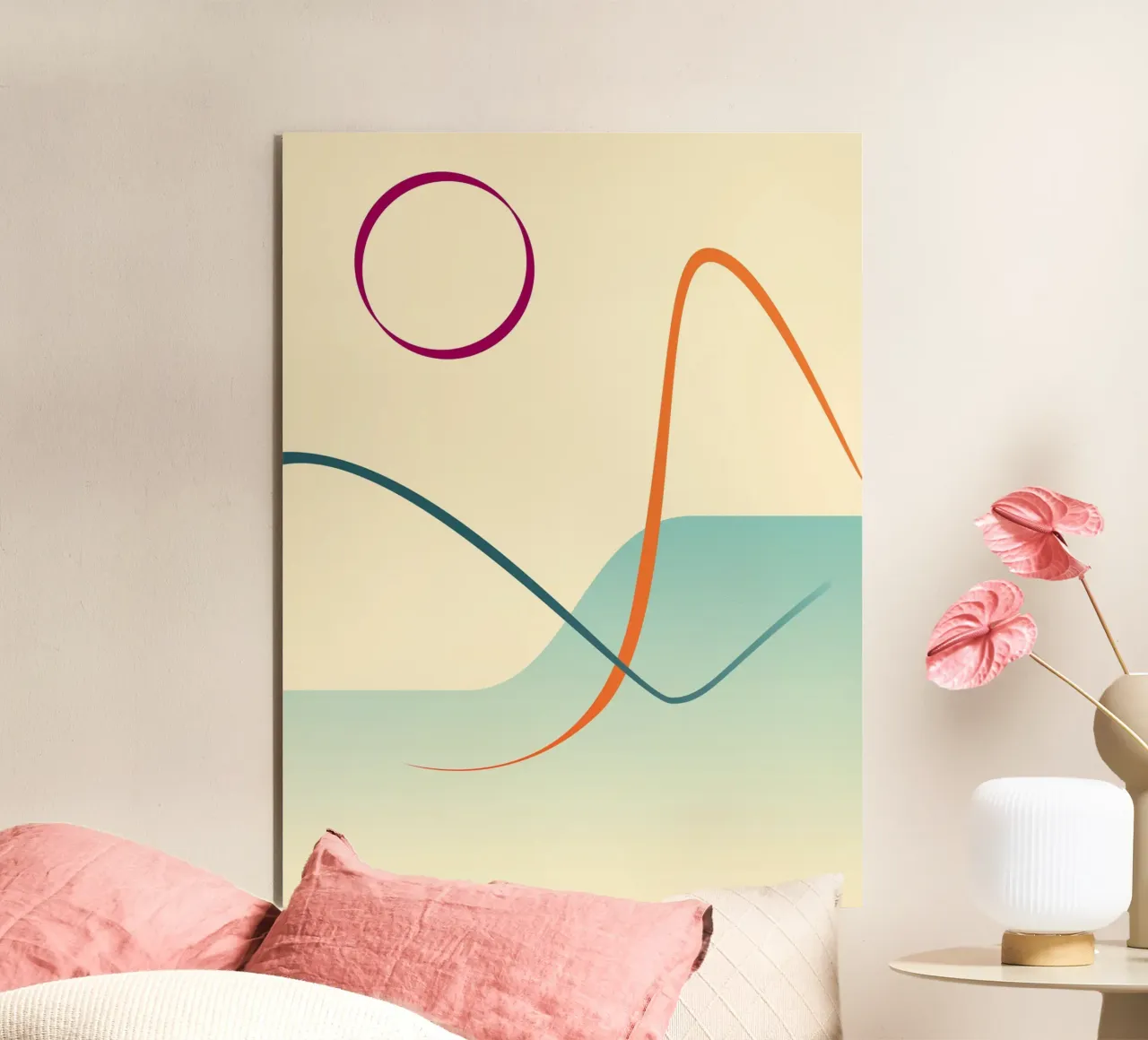 linee curve scena liscia alluminio dibond da pastel color shape