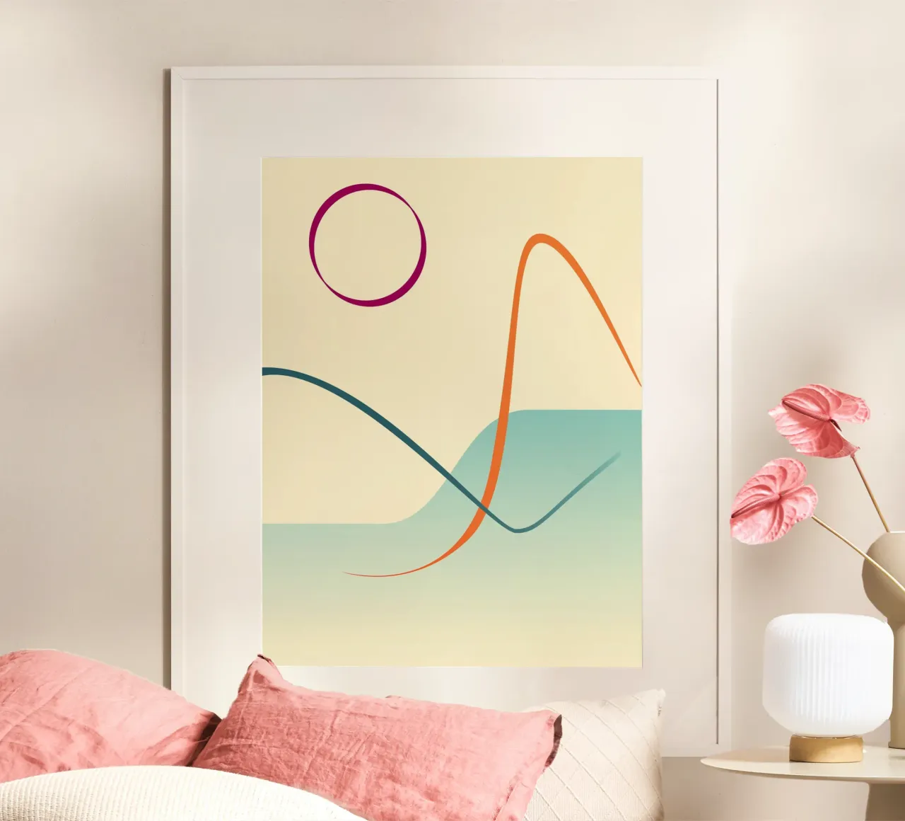 linee curve scena liscia poster da pastel color shape