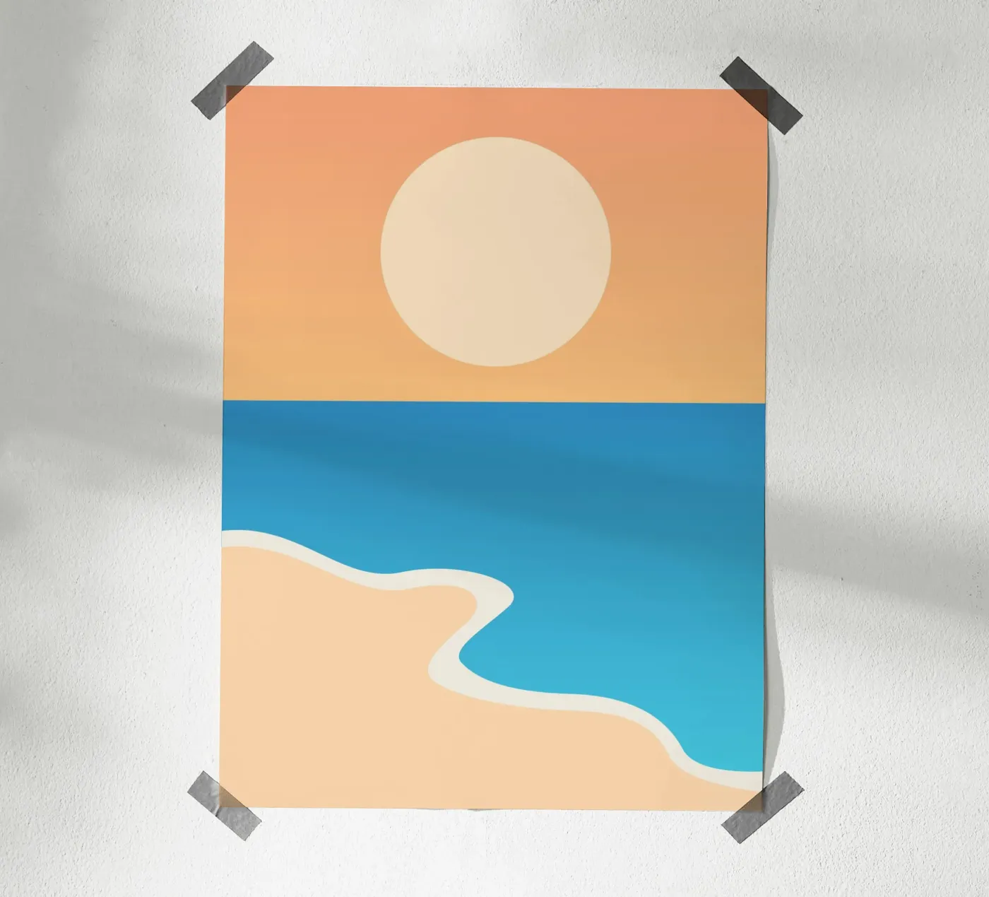 calm sea relaxation poster da pastel color shape