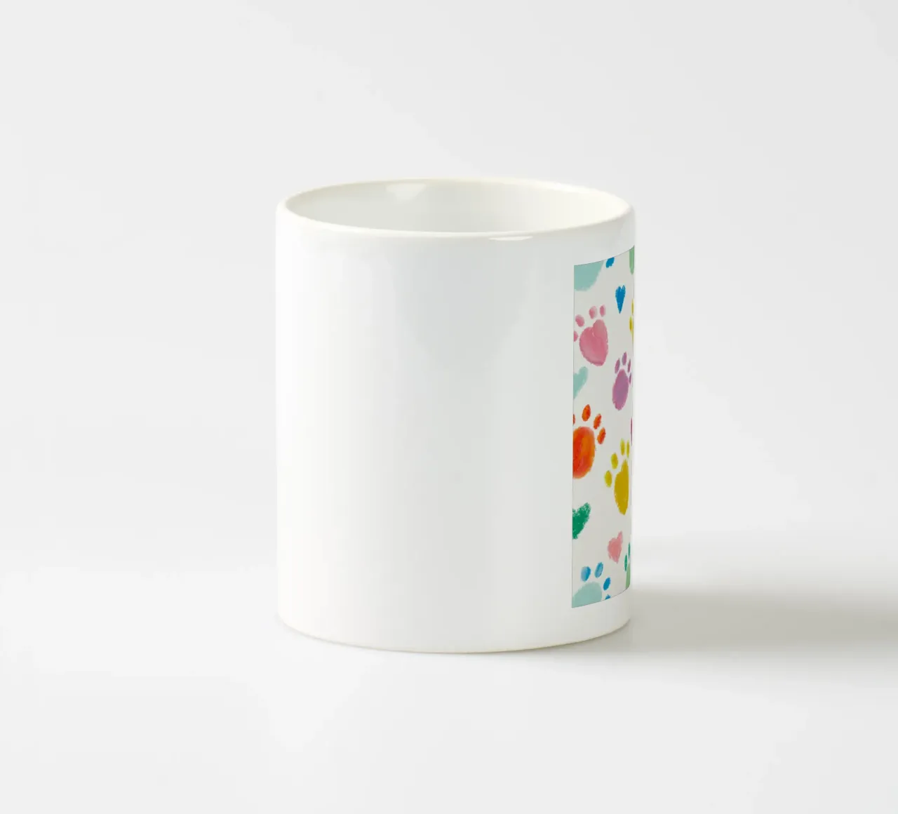 Impronta di zampa colorata in toni pastello tazza in ceramica da gulsengunel