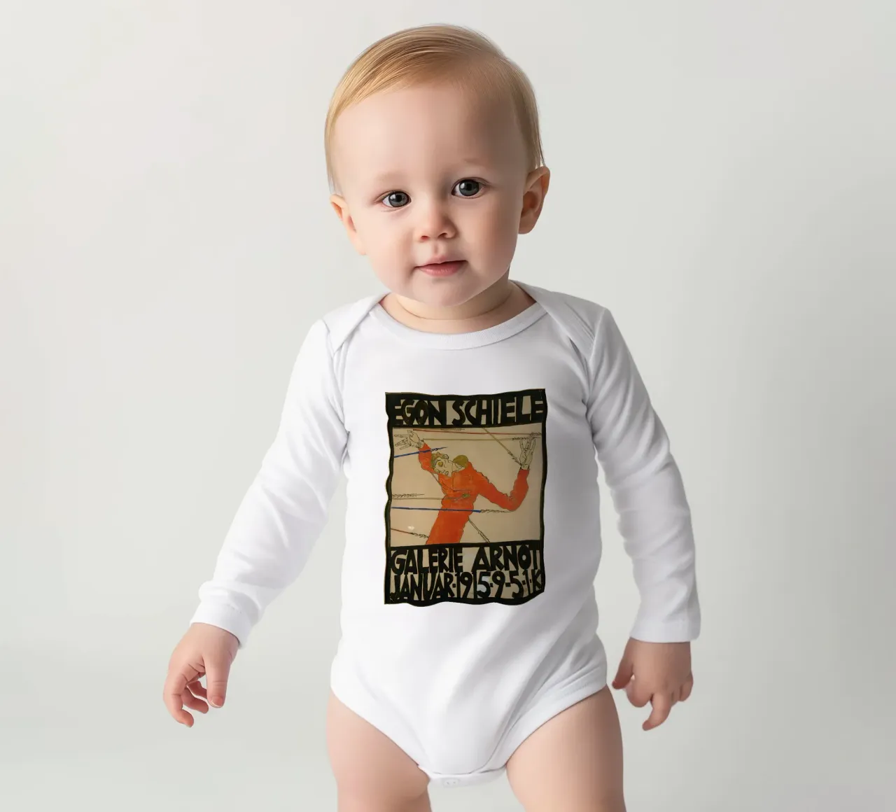 Self-portrait as Saint Sebastian long-sleeve baby romper by williamsshop