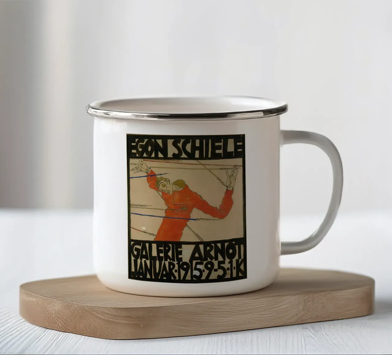 Autoritratto come San Sebastiano tazza in smalto da williamsshop