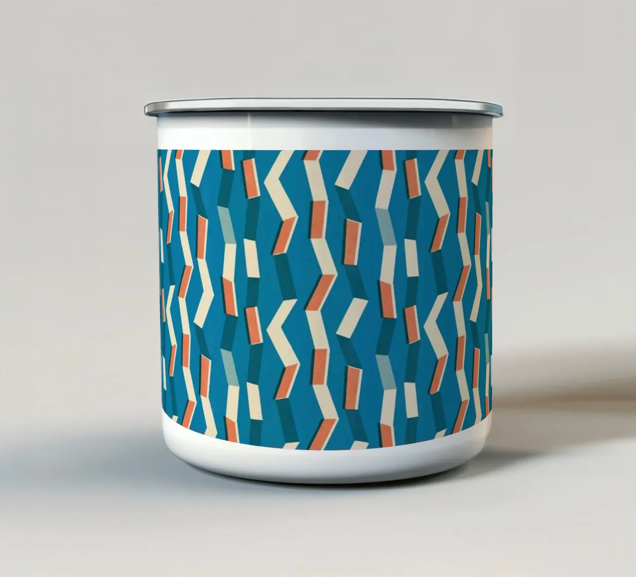 Cyano Pattern No 11 mug en émail de treechild