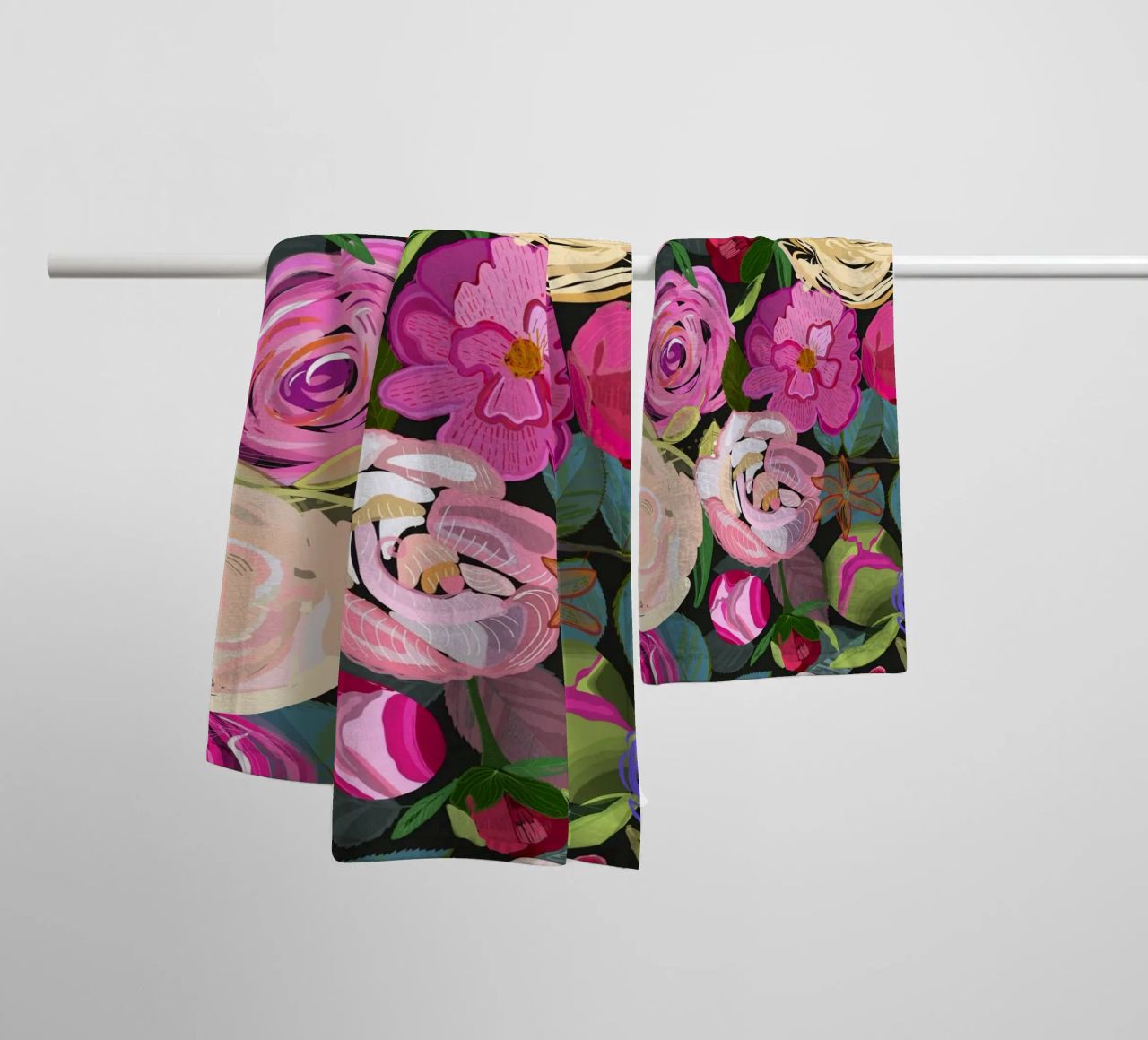 Rose colorate floreali asciugamano da bagno da gulsengunel