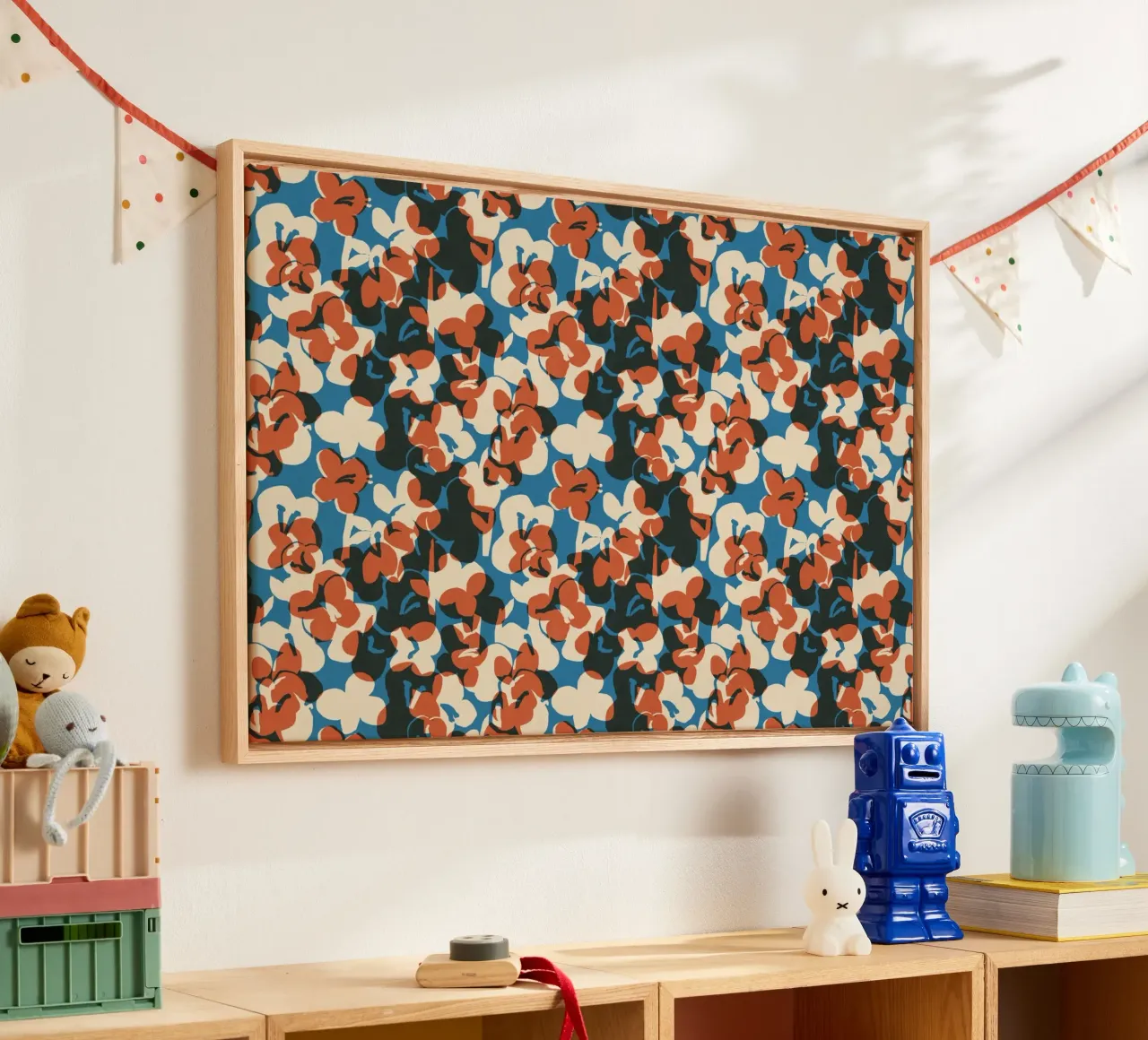 Cyano Pattern No 12 tela con Cornice a cassetta da treechild