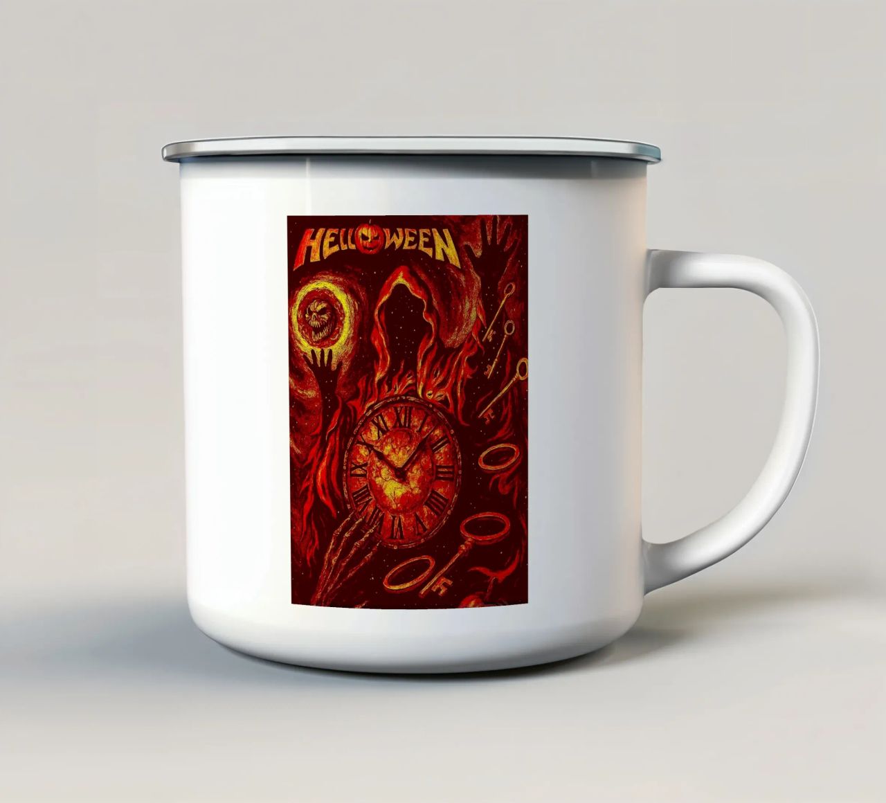 banda artistica di helloween tazza in smalto da vanhesling