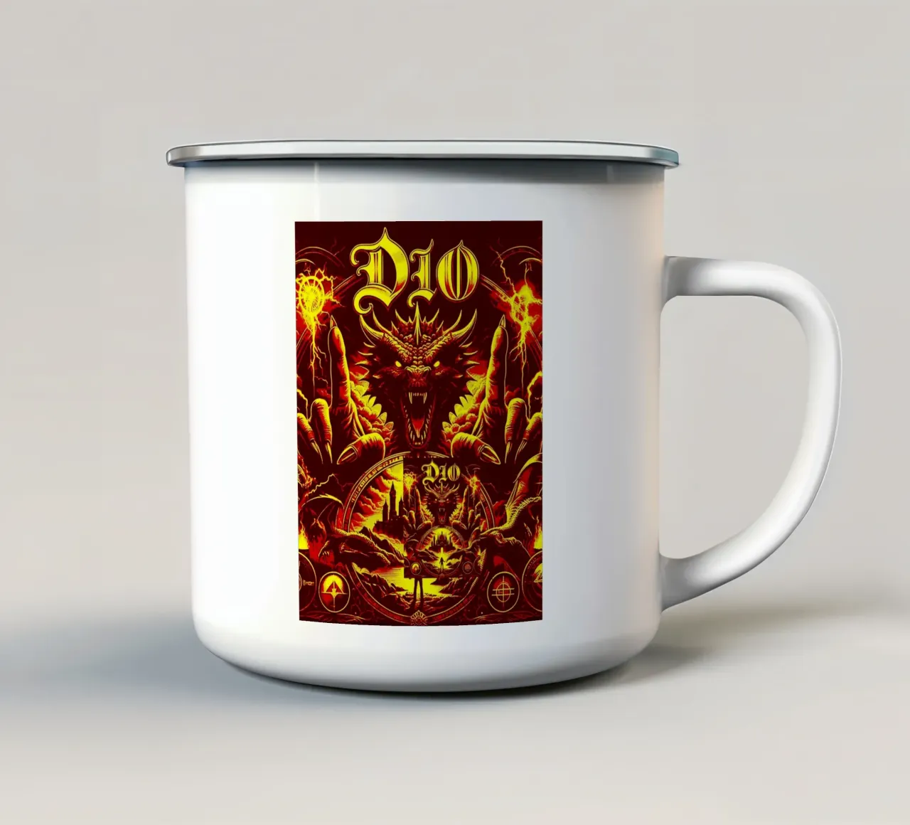 dio band art tazza in smalto da vanhesling
