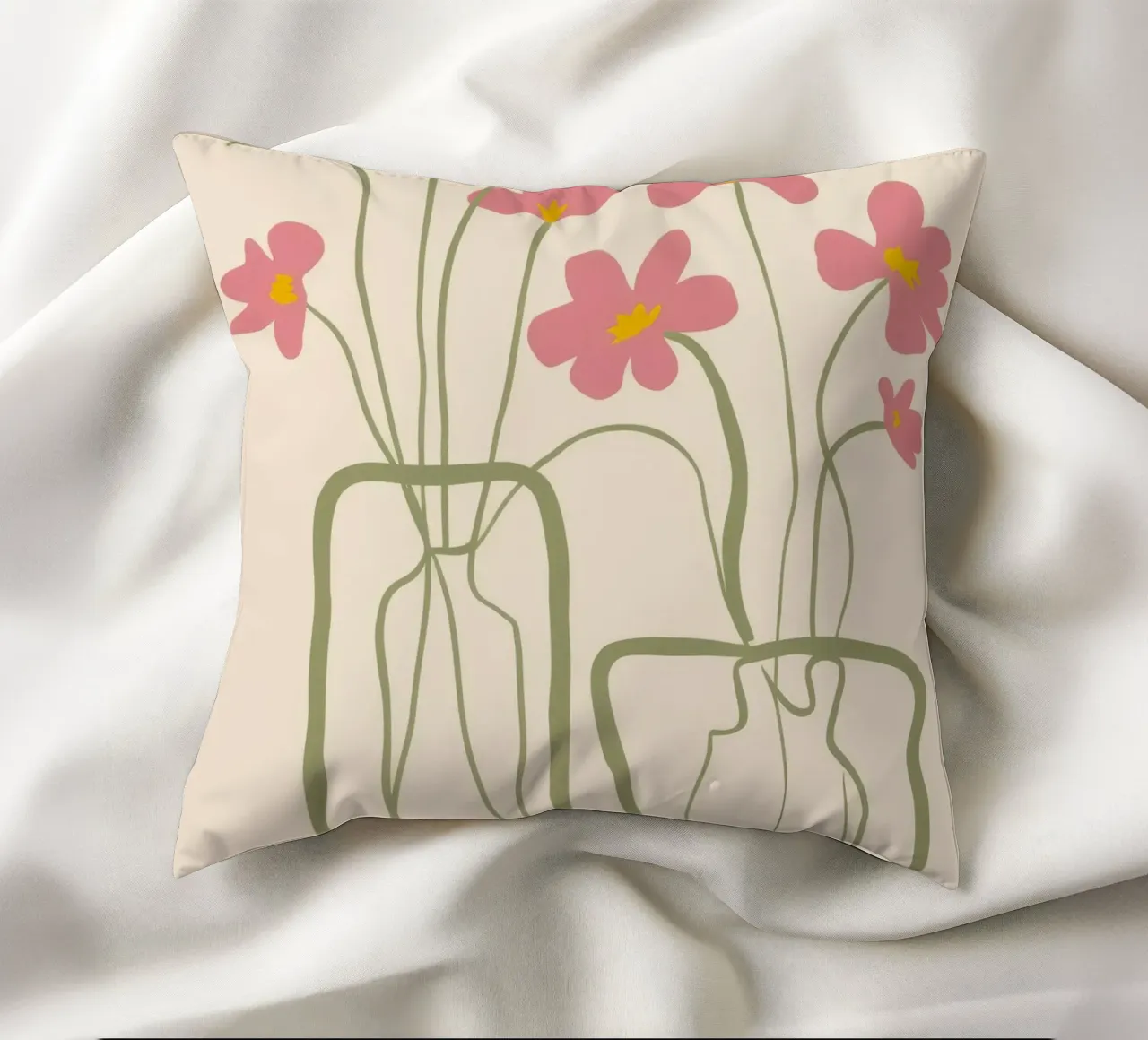 Twin Vase Stillness decorative cushion by Peak Delusion