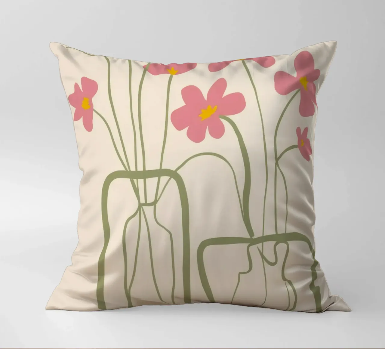 Twin Vase Stillness decorative cushion by Peak Delusion