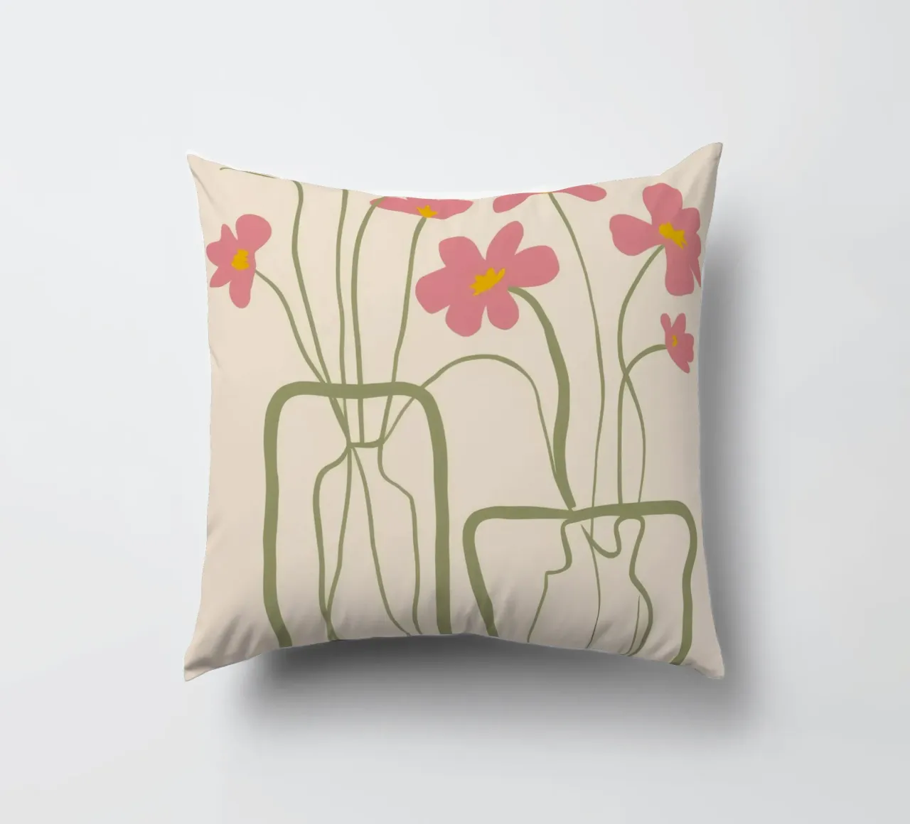 Twin Vase Stillness decorative cushion by Peak Delusion