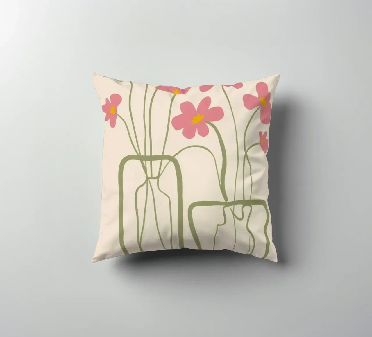 Twin Vase Stillness decorative cushion by Peak Delusion
