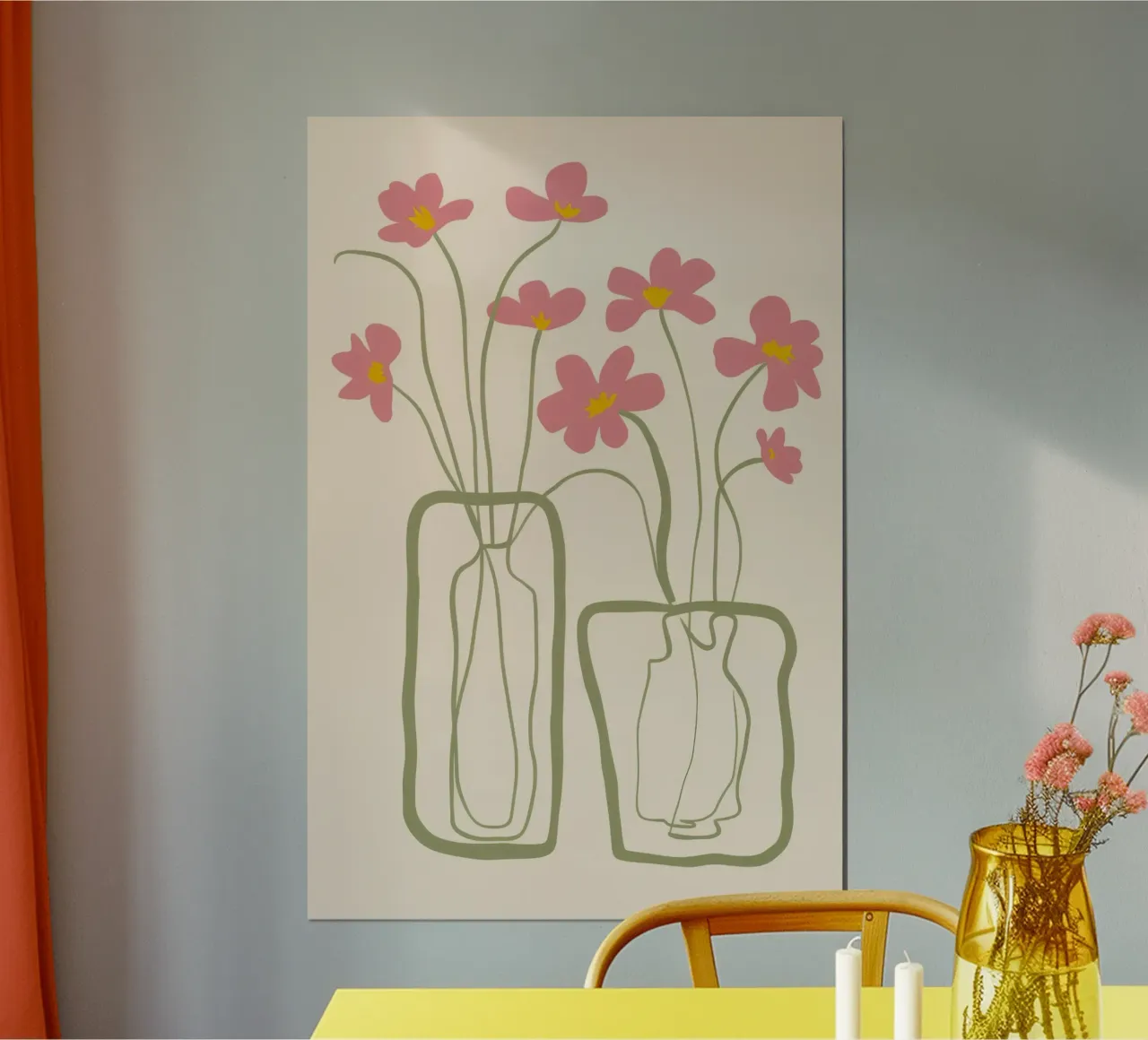 Vaso gemello Stillness poster con telaio in legno da Peak Delusion