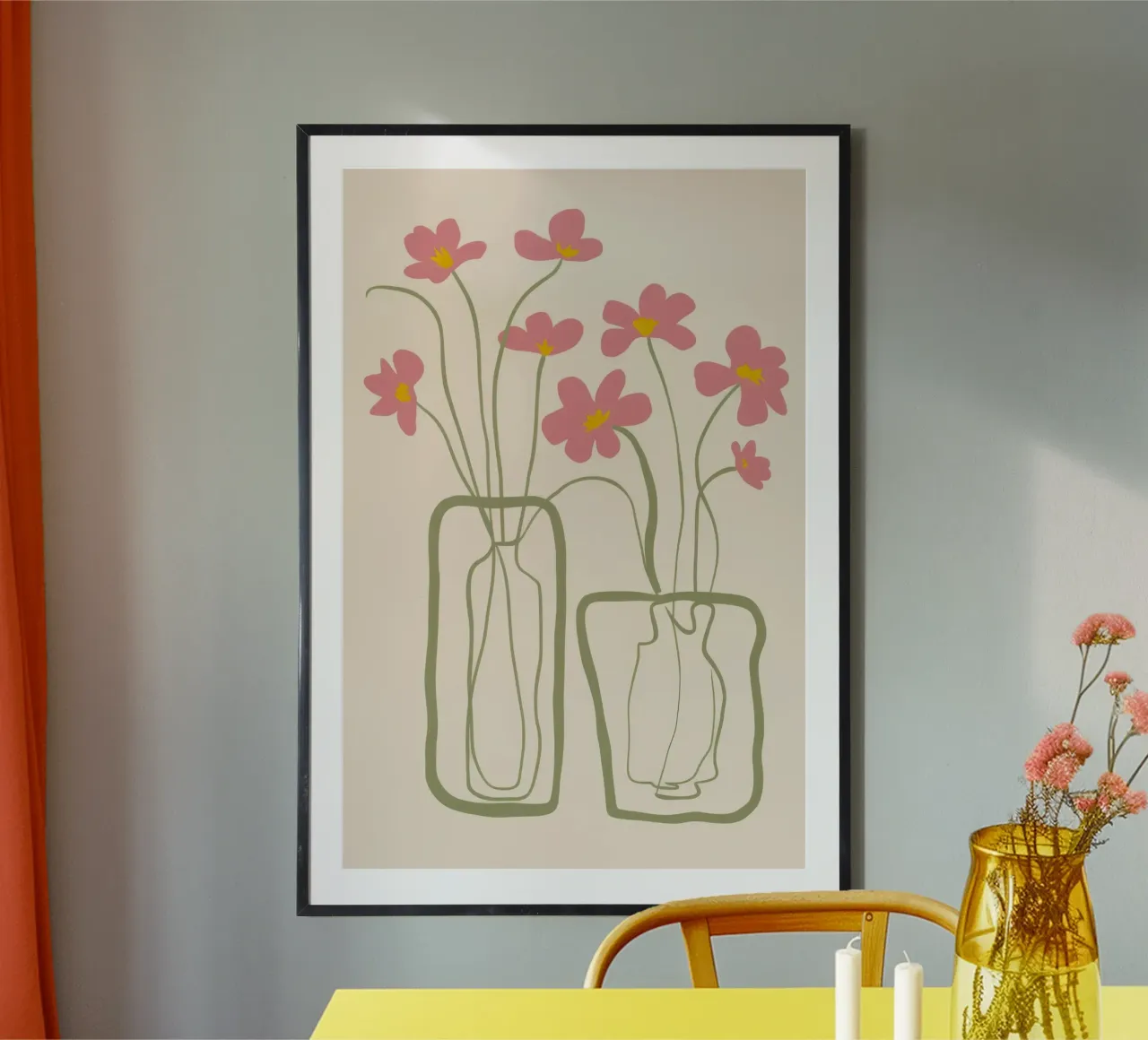Vaso gemello Stillness poster con telaio in legno da Peak Delusion
