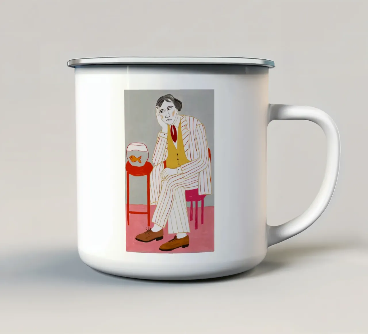 Pesce rosso gessato Ponder tazza in smalto da Peak Delusion