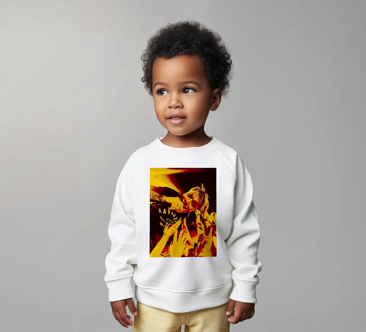 arte de la banda de cuello profundo sudadera de bebé de vanhesling