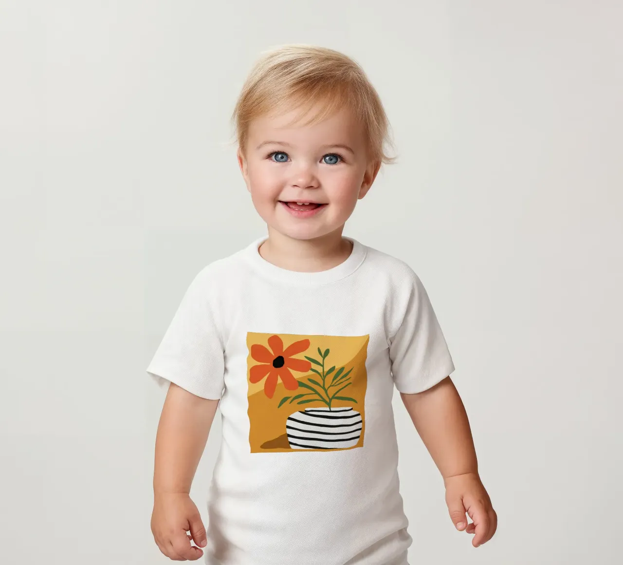 Striped Vase Sun Bloom baby t-shirt by Peak Delusion