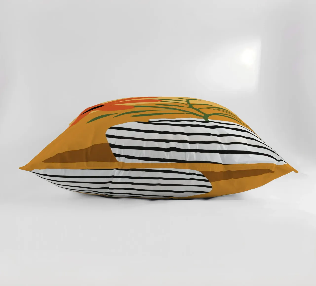 Striped Vase Sun Bloom decorative cushion by Peak Delusion