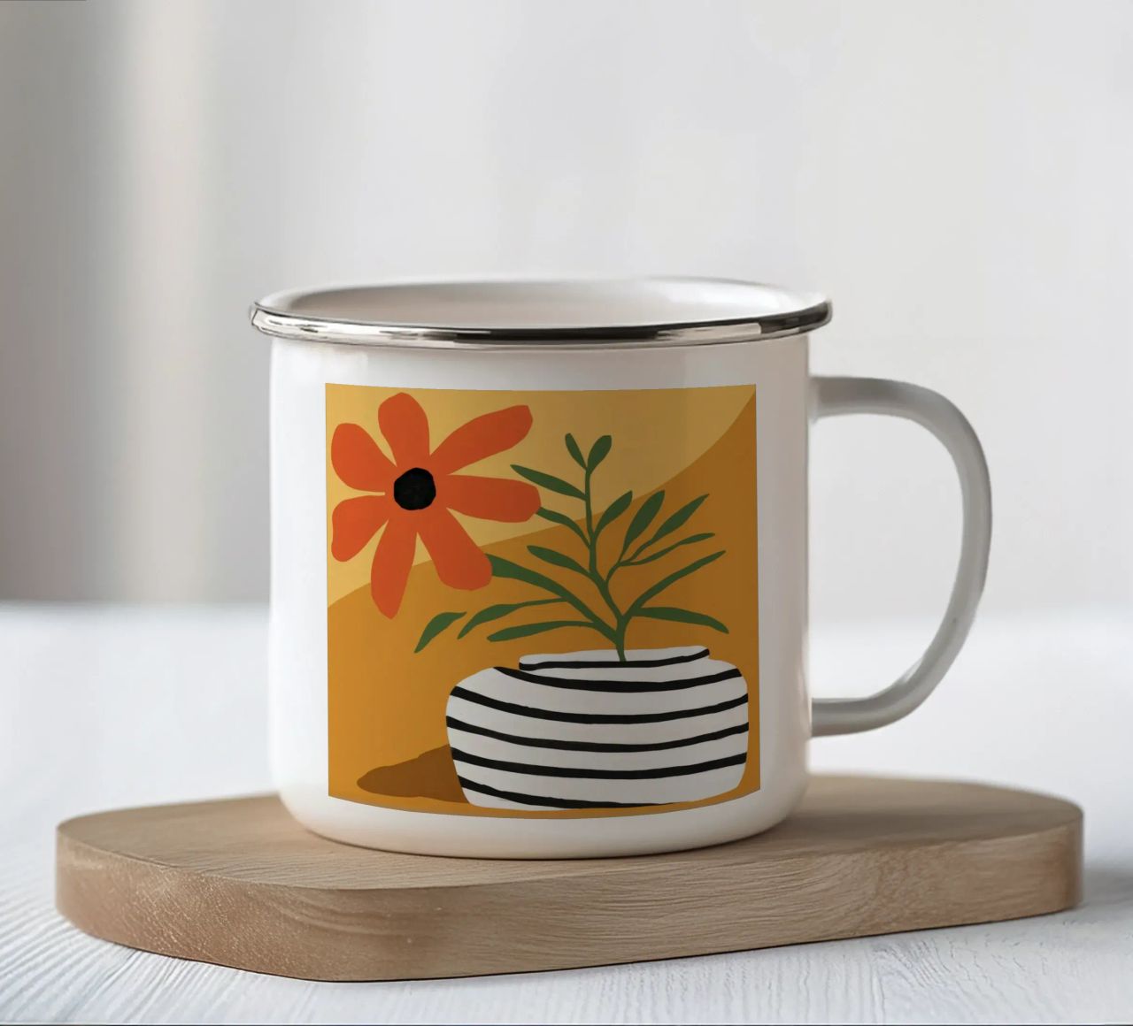 Vaso a righe Sun Bloom tazza in smalto da Peak Delusion